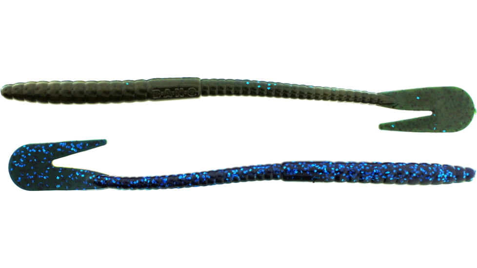 Bass Assassin BANG Lures Rail Worm, 7in, 10 per Pack, Okeechobee Craw, 7, RW58429