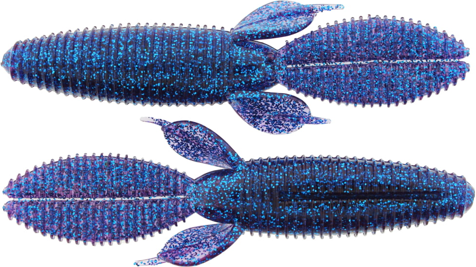 Bass Assassin BANG Lures Skunk Ape, 4.25in, 7 per Pack, Electric Blue Glitter, 4.25, SKA4406