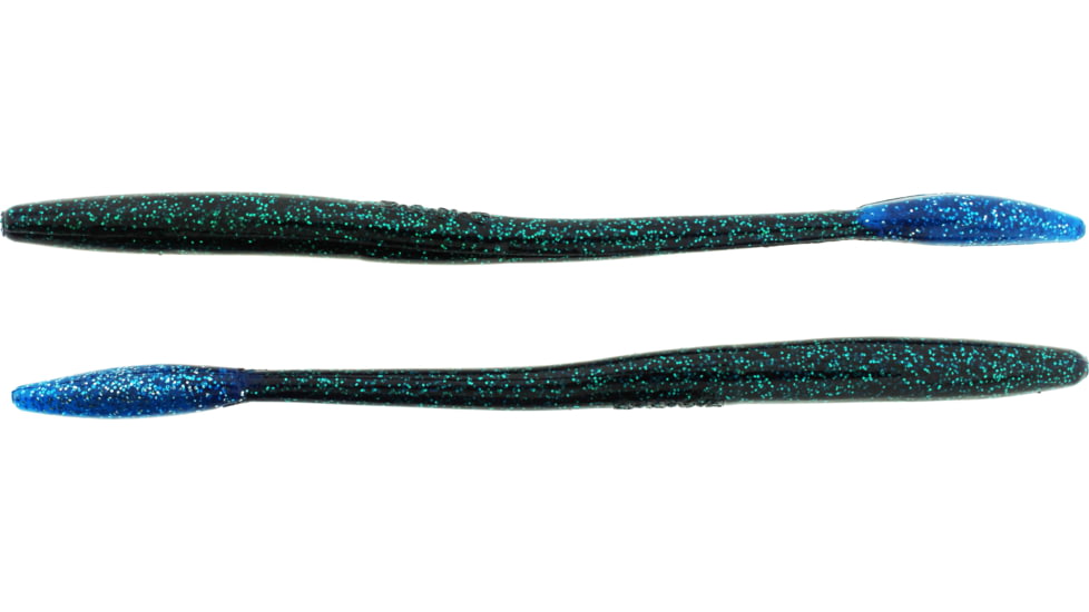 Bass Assassin BANG Lures Tapout, 6in, 12 per Pack, Junebug/Blue Glitter Tail, 6, TO59226