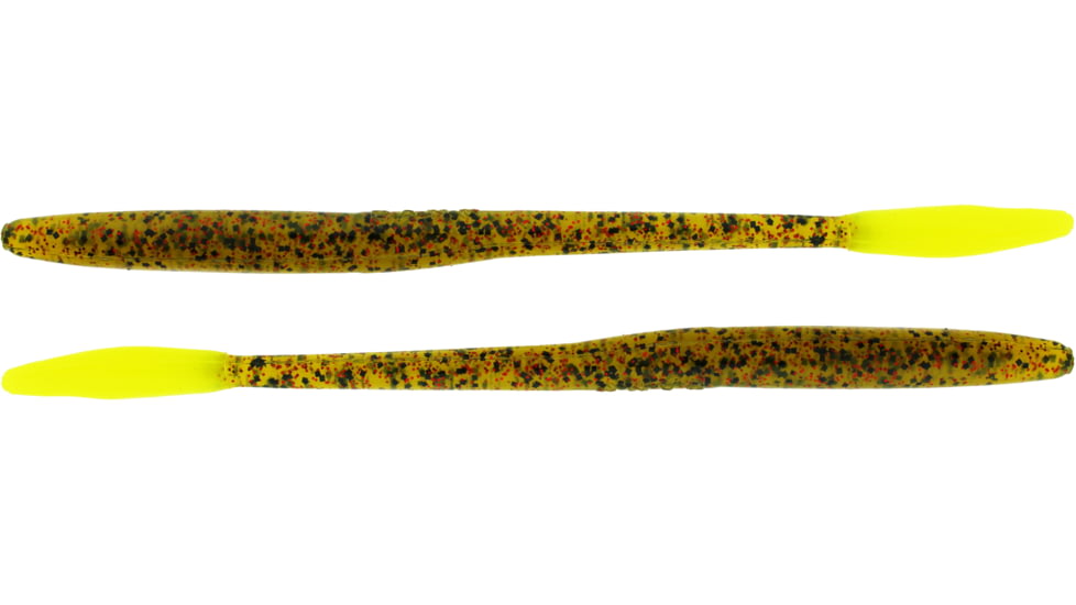 Bass Assassin BANG Lures Tapout, 6in, 12 per Pack, Watermelon Red Glitter/Chartreuse Tail, 6, TO59267