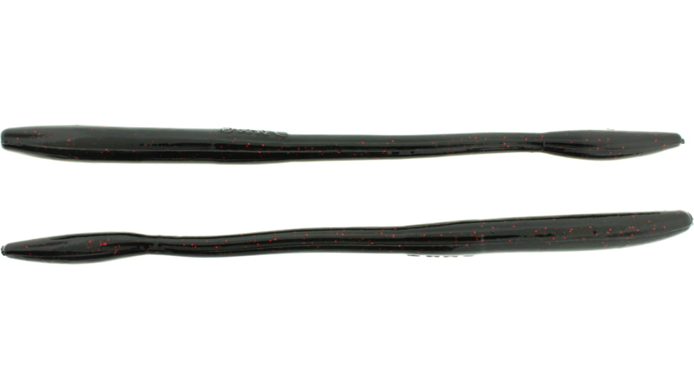 Bass Assassin BANG Lures Tapout, 7.5in, 12 per Pack, Black/Red Glitter, 7.5, TO64419