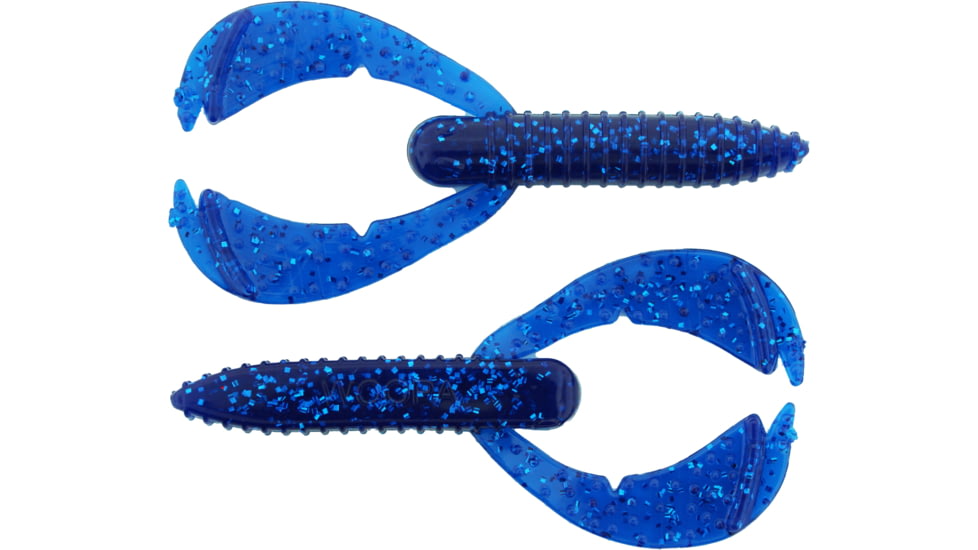Bass Assassin BANG Lures Woopah Craw, 4in, 7 per Pack, Blue Sapphire, 4, WOO18582