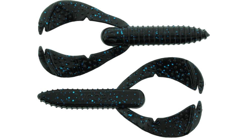 Bass Assassin BANG Lures Woopah Craw, 4in, 7 per Pack, Blueberry, 4, WOO18473