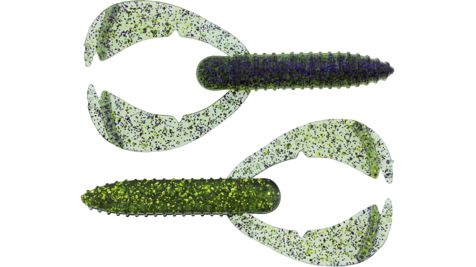 Bass Assassin BANG Lures Woopah Craw, 4in, 7 per Pack, Electric Shiner, 4, WOO18129