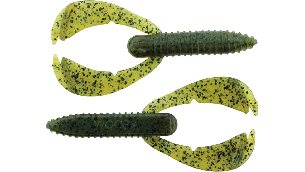 Bass Assassin BANG Lures Woopah Craw, 4in, 7 per Pack, Green Pumpkin/Bluegill, 4, WOO18579