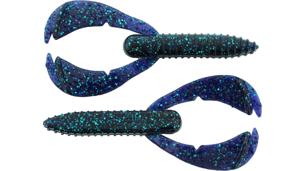 Bass Assassin BANG Lures Woopah Craw, 4in, 7 per Pack, Junebug, 4, WOO18415