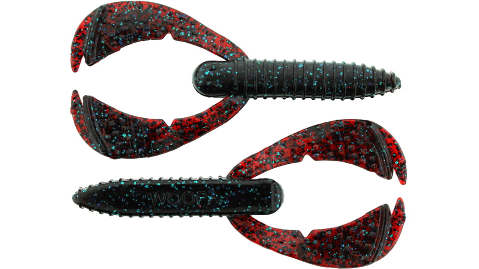 Bass Assassin BANG Lures Woopah Craw, 4in, 7 per Pack, Redbug, 4, WOO18451