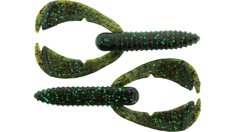 Bass Assassin BANG Lures Woopah Craw, 4in, 7 per Pack, Tilapia, 4, WOO18567