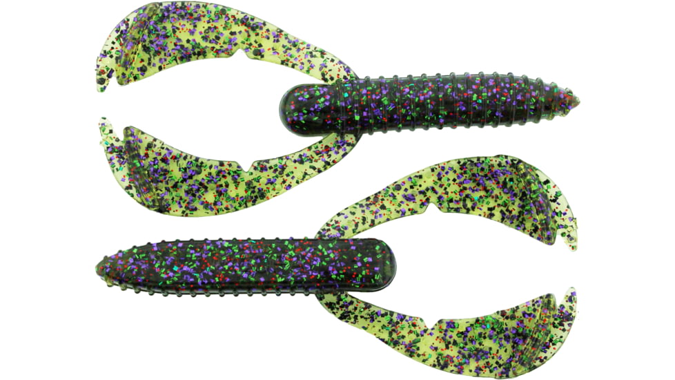 Bass Assassin BANG Lures Woopah Craw, 4in, 7 per Pack, Watermelon Candy, 4, WOO18459