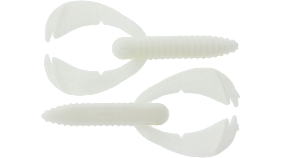 Bass Assassin BANG Lures Woopah Craw, 4in, 7 per Pack, White, 4, WOO18108