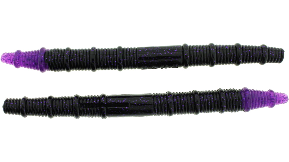 Bass Assassin BANG Lures XX Fat Job, 6.25in, 6 per Pack, Black/Purple Flake Tail, 6.25, XXFJ55278