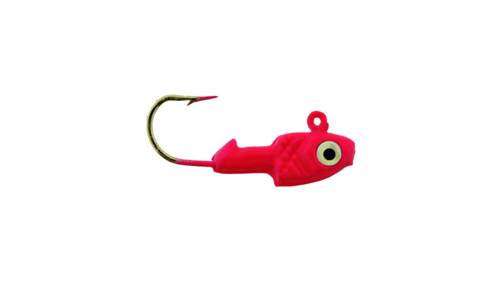 Bass Assassin CJA45010 Crappie Jigheads 6ct Hot Pink1/16 oz, CJA45010
