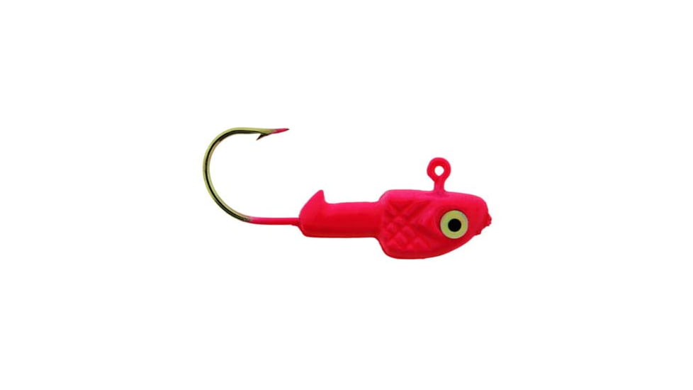 Bass Assassin CJA46010 Crappie Jigheads 6ct Hot Pink 1/8 oz, CJA46010