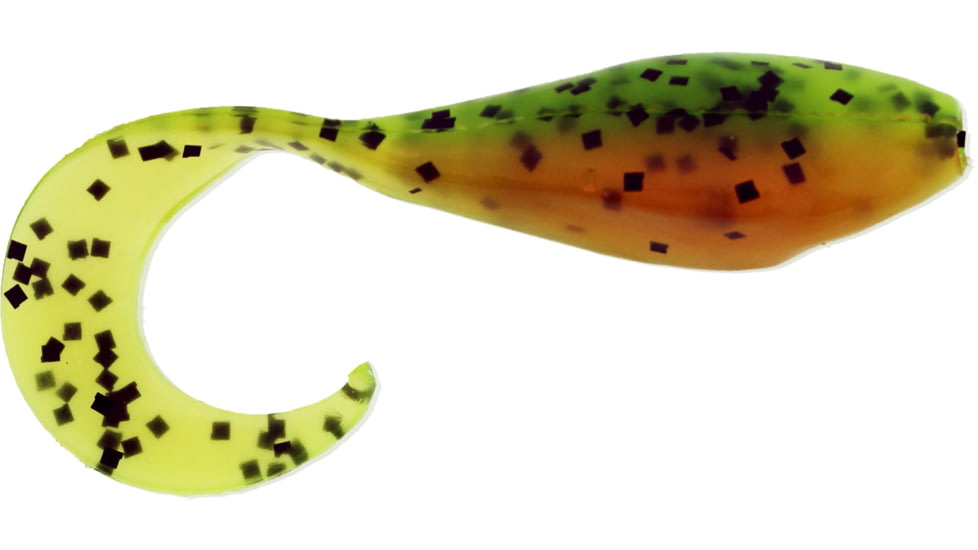 Bass Assassin Curly Shad Swimbait, 2in, 10 per Pack, Chartreuse Perch, 2, CSA35334