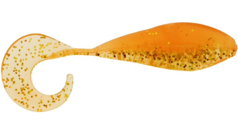 Bass Assassin Curly Shad Swimbait, 2in, 10 per Pack, Orange Gold Shiner, 2, CSA35373