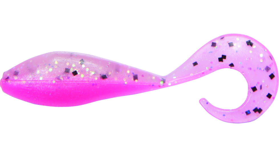 Bass Assassin Curly Shad Swimbaits, 10, 2in, Pink Ghost, CSA35476