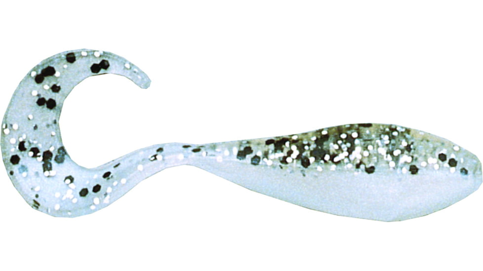 Bass Assassin Curly Shad Swimbaits, 10, 2in, Salt &amp; Pepper Silver Phantom, CSA35336