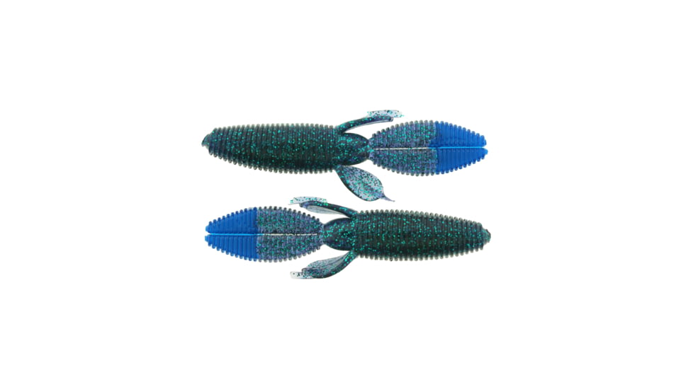 Bass Assassin Lit'l Skunk Ape Soft Bait, 10, 3 1/2in, Junebug-Blue, SKA5237