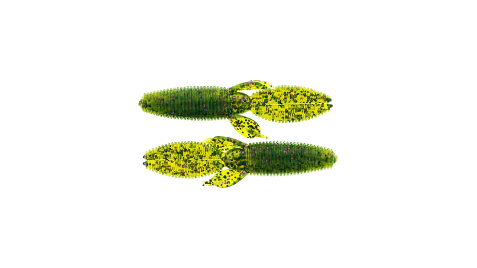 Bass Assassin Lit'l Skunk Ape Soft Bait, 10, 3 1/2in, Waterrmelon-Purple Flake, SKA5584