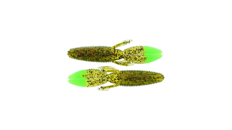 Bass Assassin Lit'l Skunk Ape Soft Bait, 10, 3 1/2in, Watermelon Red--Chartreuse, SKA5267