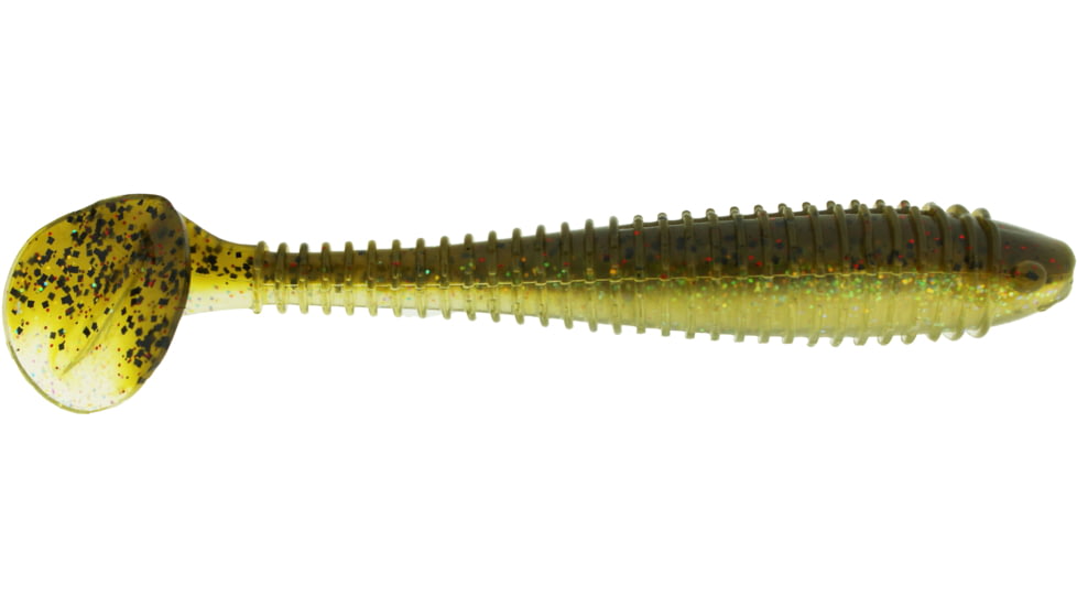 Bass Assassin Lures Boss Shiner Swimbait, 4.7in, 5 per Pack, Chico's Red Ear, 4.7, BSA17540