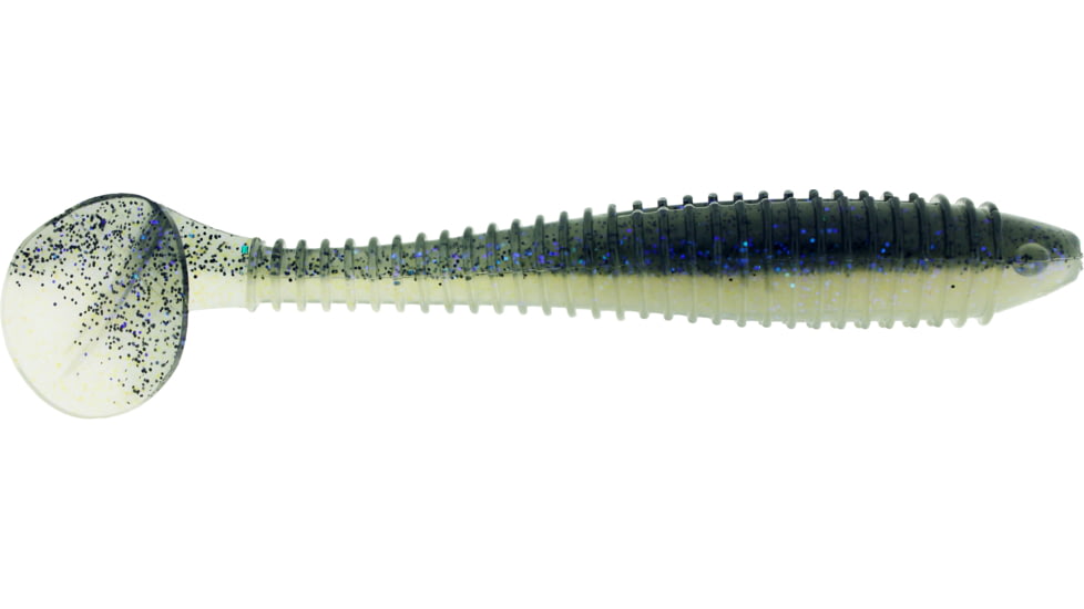 Bass Assassin Lures Boss Shiner Swimbait, 4.7in, 5 per Pack, Electric Shad, 4.7, BSA17449