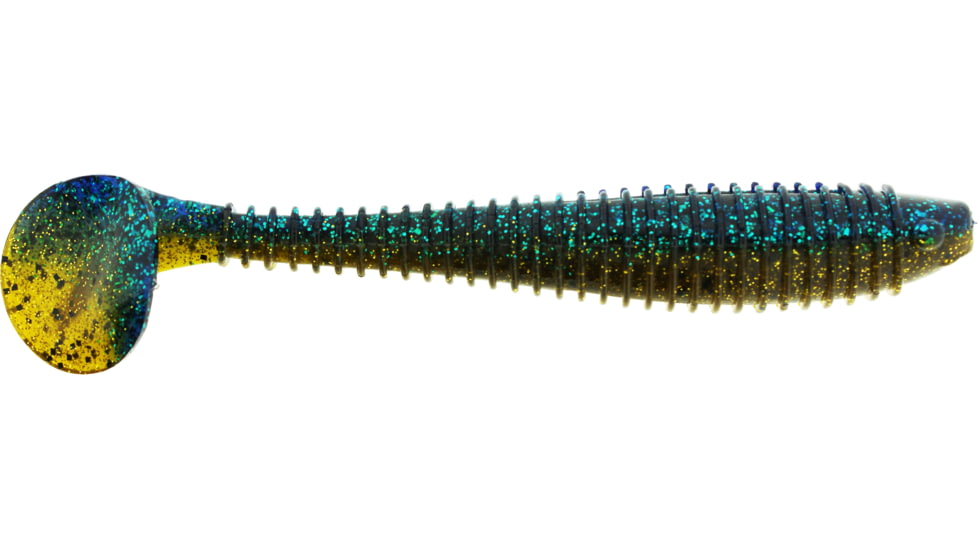 Bass Assassin Lures Boss Shiner Swimbait, 4.7in, 5 per Pack, Gold Rush, 4.7, BSA17495