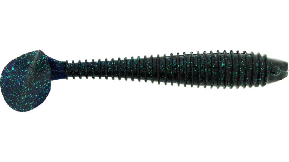 Bass Assassin Lures Boss Shiner Swimbait, 4.7in, 5 per Pack, Junebug, 4.7, BSA17415