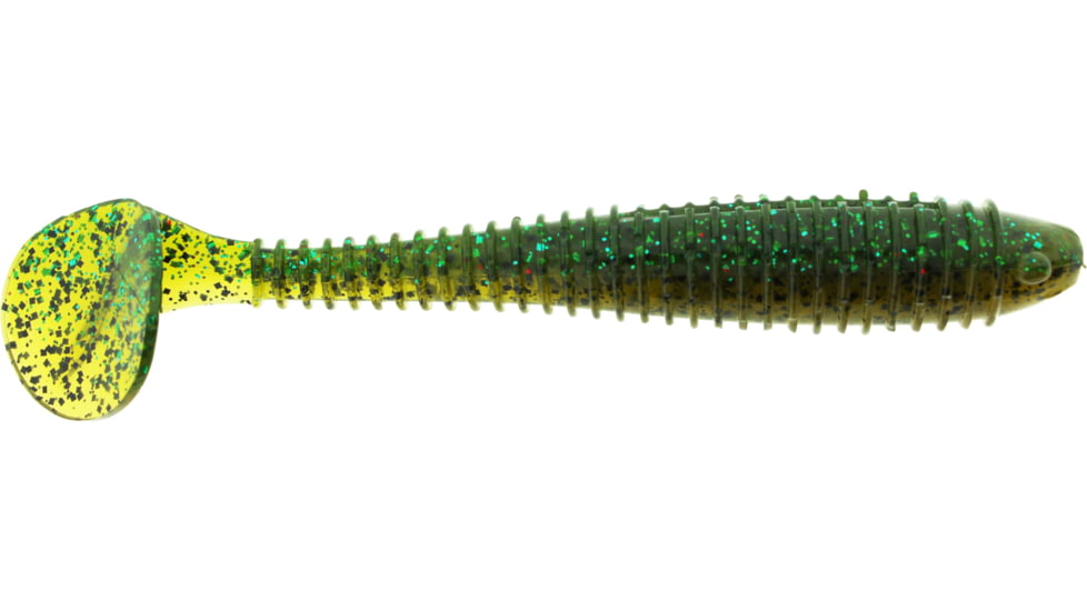 Bass Assassin Lures Boss Shiner Swimbait, 4.7in, 5 per Pack, Kissimmee Rush, 4.7, BSA17535
