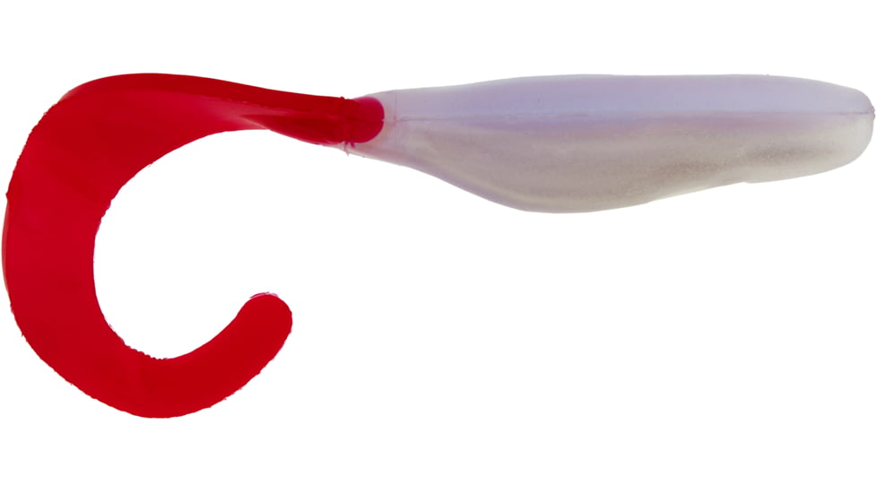 Bass Assassin Lures Curly Shad, 4in, 10 per Pack, Albino/Fire Tail, 4, CSA26240