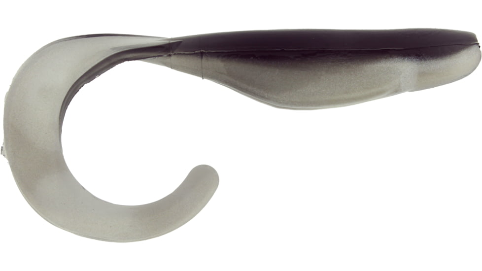Bass Assassin Lures Curly Shad, 4in, 10 per Pack, Black Shad, 4, CSA26300