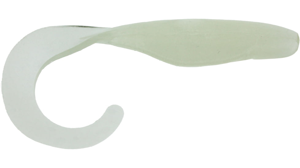 Bass Assassin Lures Curly Shad, 4in, 10 per Pack, Glow, 4, CSA26116