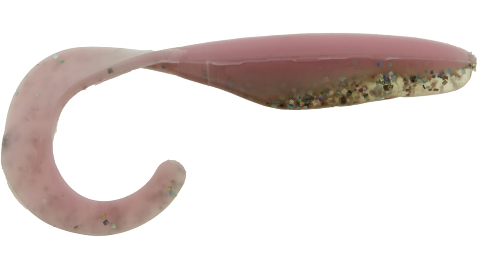 Bass Assassin Lures Curly Shad, 4in, 10 per Pack, Pink Diamond, 4, CSA26374
