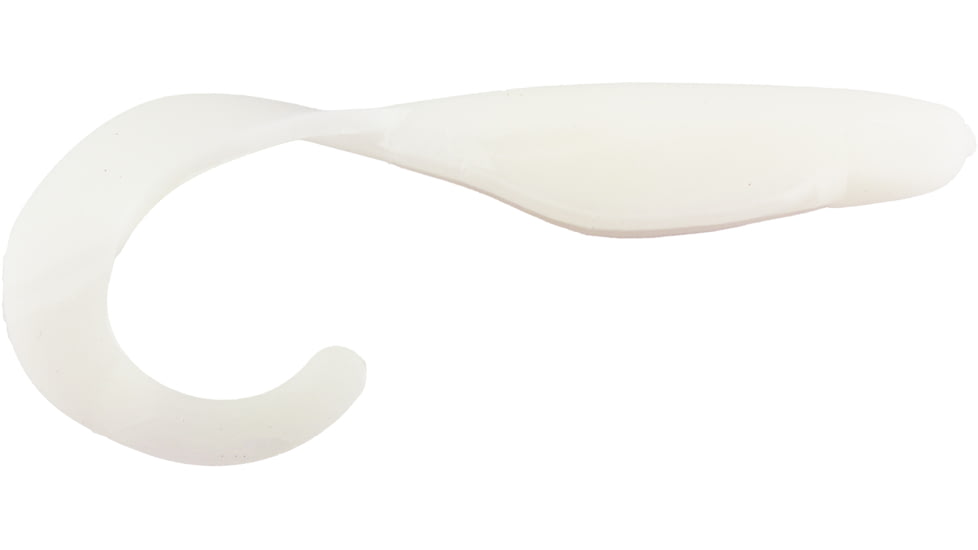 Bass Assassin Lures Curly Shad, 4in, 10 per Pack, White, 4, CSA26108