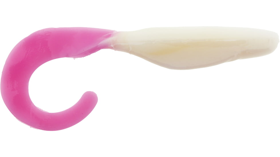 Bass Assassin Lures Curly Shad, 4in, 10 per Pack, White/Pink Tail, 4, CSA26253
