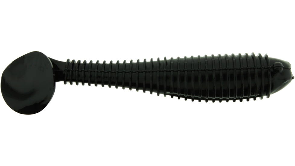 Bass Assassin Lures Litl Boss Swimbait, 3.5in, 6 per Pack, Black, 3.5, BSA16100