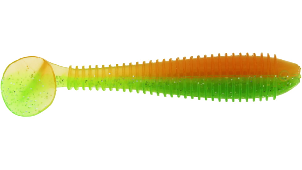 Bass Assassin Lures Litl Boss Swimbait, 3.5in, 6 per Pack, Cantaloupe, 3.5, BSA16399