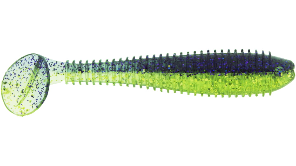 Bass Assassin Lures Litl Boss Swimbait, 3.5in, 6 per Pack, Electric Shiner, 3.5, BSA16129