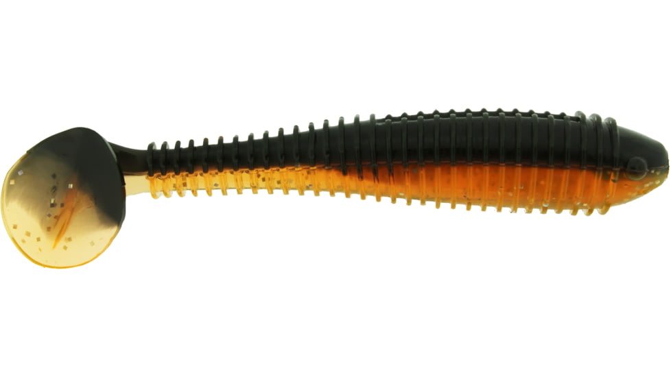 Bass Assassin Lures Litl Boss Swimbait, 3.5in, 6 per Pack, Halloween, 3.5, BSA16550
