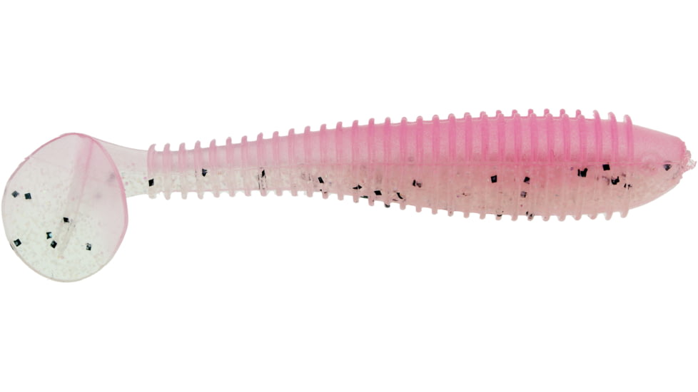 Bass Assassin Lures Litl Boss Swimbait, 3.5in, 6 per Pack, Pink Ghost, 3.5, BSA16476