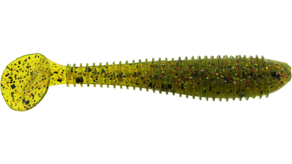 Bass Assassin Lures Litl Boss Swimbait, 3.5in, 6 per Pack, Watermelon Red Magic, 3.5, BSA16568