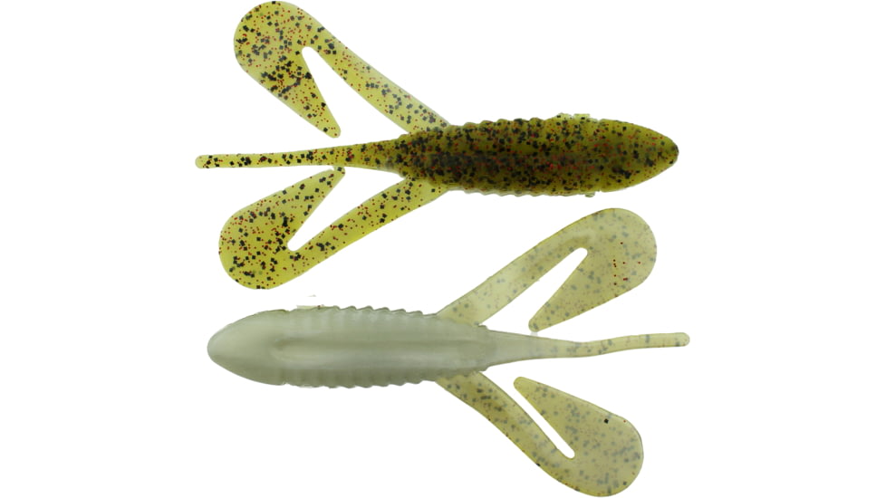 Bass Assassin Lures Logger Toad Topwater, 4in, 5 per Pack, Watermelon/Red Glitter/Pearl Belly, 4, LT02554