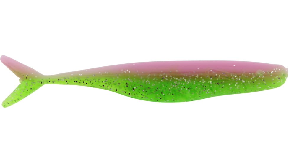 Bass Assassin Lures Split Tail Shad Jerkbait, 4in, 10 per Pack, Electric Chicken, 4, STS39376