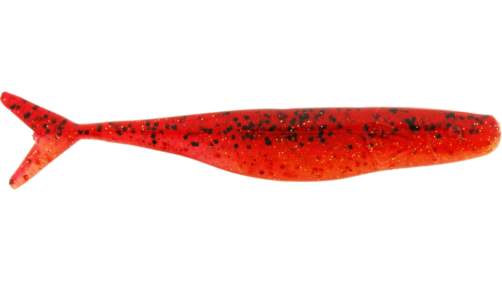 Bass Assassin Lures Split Tail Shad Jerkbait, 4in, 10 per Pack, Fire Claw, 4, STS39355
