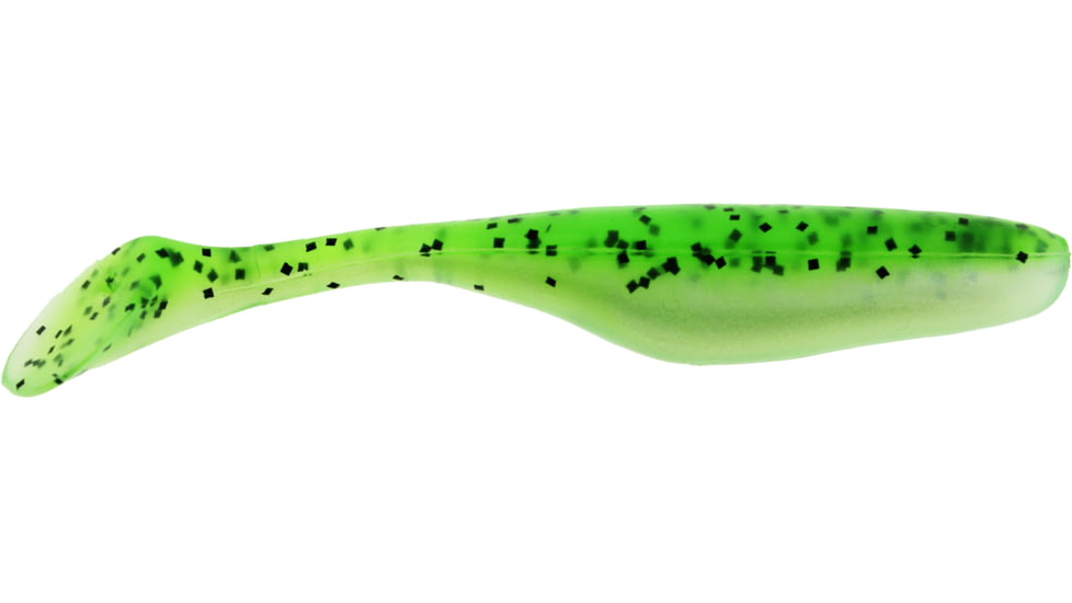 Bass Assassin Lures Turbo Shad Swimbait, 4in, 10 per Pack, Chartreuse Pepper Shad, 4, TSA30341