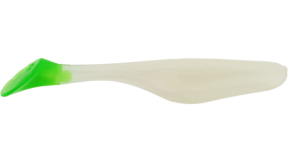 Bass Assassin Lures Turbo Shad Swimbait, 4in, 10 per Pack, Glow/Chartreuse Tail, 4, TSA30250