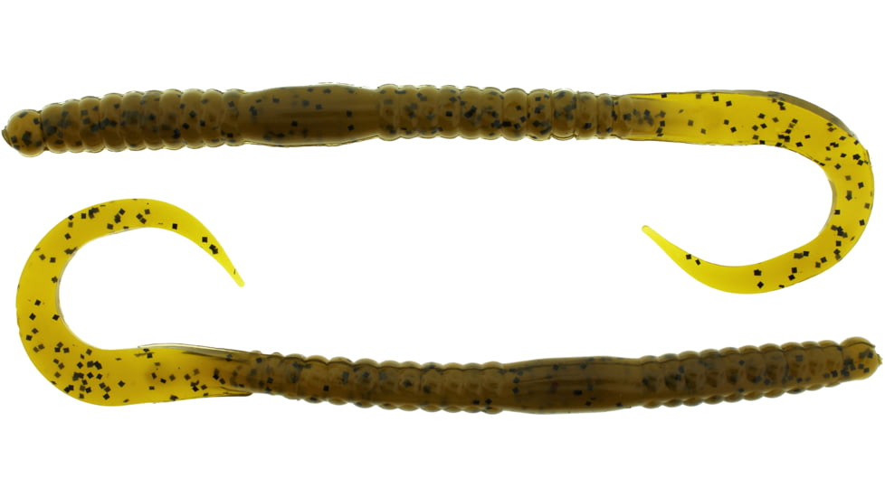 Bass Assassin Lures Worm, 7.5in, 15 per Pack, Green Pumpkin, 7.5, BA8458