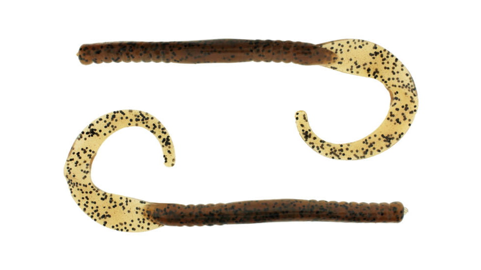 Bass Assassin Lures Worm, 8in, 12 per Pack, Pumpkin Seed, 8, BA12421