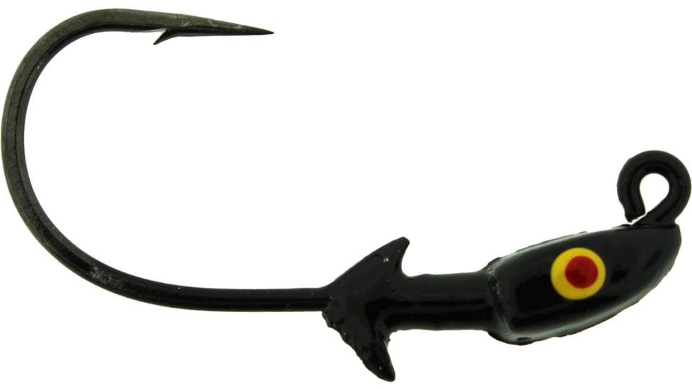 Bass Assassin Pro Elite Jigheads, 1/8 oz, Hook 2/0, 3 per Pack, Black, 1/8 oz, PEJ18014
