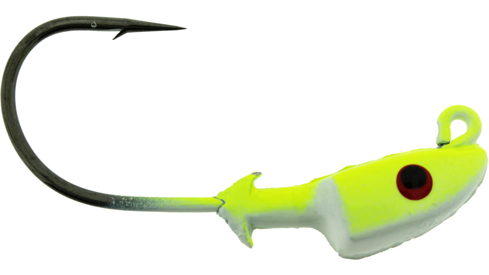 Bass Assassin Pro Elite Jigheads, 3/8 oz, Hook 3/0, 3 per Pack, Chartreuse, 3/8 oz, PEJ38005